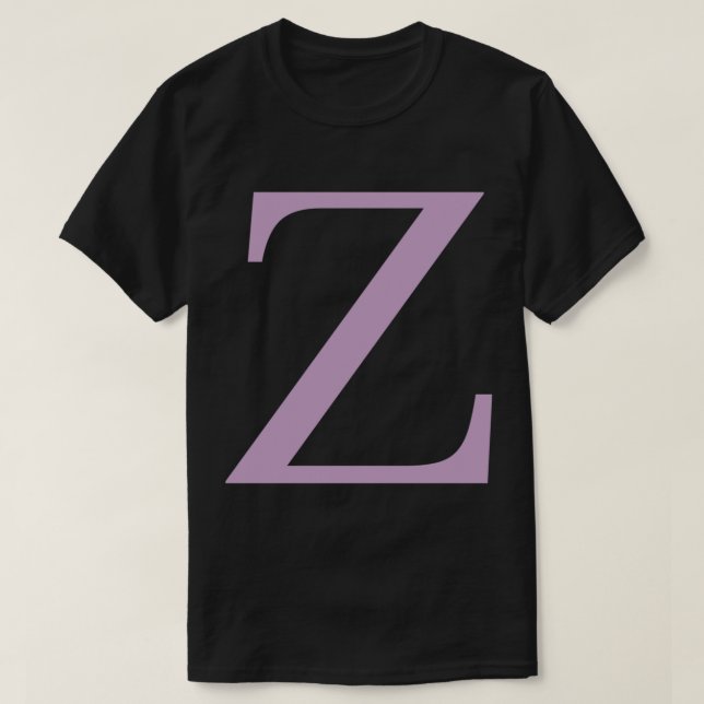 Letter Z  Lilac Purple Colour   T-Shirt (Design Front)