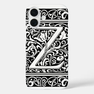Letter Z Mediaeval Monogram Art Nouveau iPhone 16 Case
