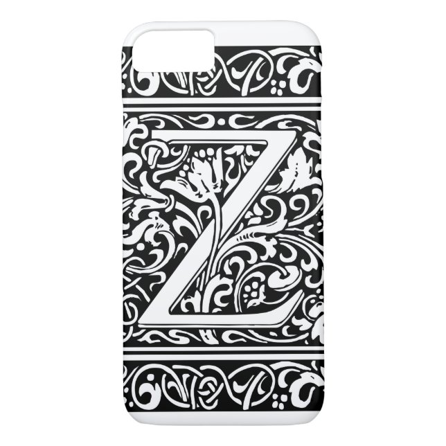 Letter Z Mediaeval Monogram Art Nouveau Case-Mate iPhone Case (Back)
