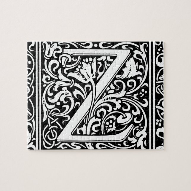 Letter Z Mediaeval Monogram Art Nouveau Jigsaw Puzzle (Horizontal)