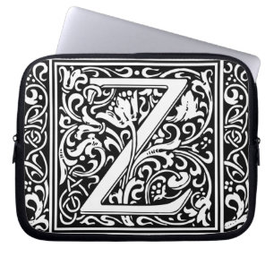 Letter Z Mediaeval Monogram Art Nouveau Laptop Sleeve