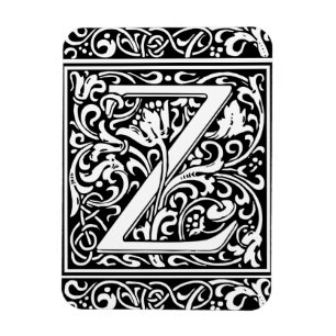 Letter Z Mediaeval Monogram Art Nouveau Magnet