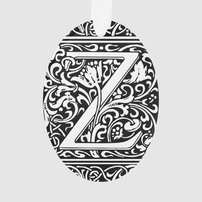 Letter Z Mediaeval Monogram Art Nouveau Ornament (Back)