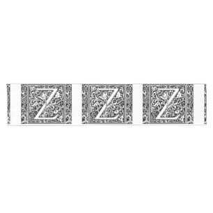 Letter Z Mediaeval Monogram Art Nouveau Short Table Runner