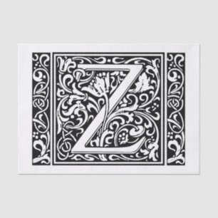 Letter Z Mediaeval Monogram Art Nouveau Tissue Paper