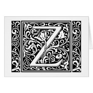 Letter Z Mediaeval Monogram Vintage Initial
