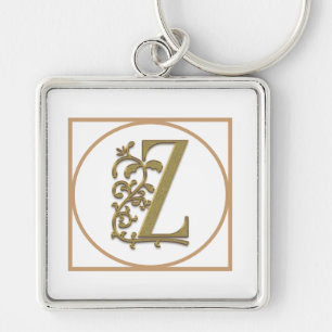 LETTER Z MONOGRAM Beautiful Wedding New Home Gift Key Ring