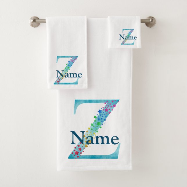 Letter Z Monogram Initial Bath Gift Set (Insitu)