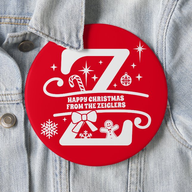 Letter Z Monogram Initial Family Name Greeting  6 Cm Round Badge (In Situ)