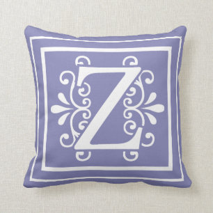 Letter Z Monogram Periwinkle Purple Cushion