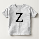 Letter Z monogrammed black inital t shirt<br><div class="desc">For a kid whose name starts with Z</div>