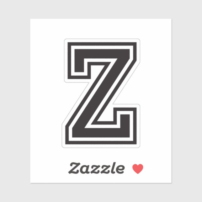 Letter Z sporty college font alphabet (Sheet)