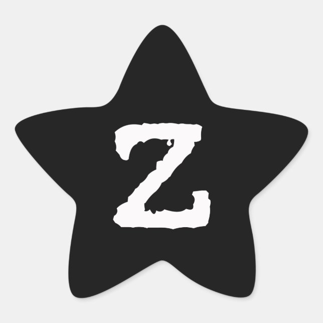 Letter Z Star Sticker (Front)