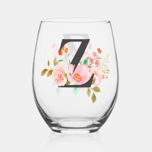 Letter Z Stemless Wine Glass
