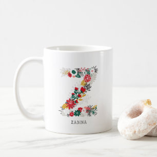 Letter Z Whimsical Floral Letter Monogram I Mug