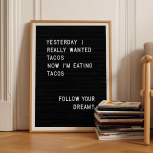 Letterboard Print Taco Print Funny Kitchen Print 