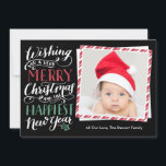Lettered Christmas Collection Holiday Card<br><div class="desc">Send your holiday greetings in style with this 1-photo holiday card featuring hand lettered calligraphy artwork on a black background. Opt for an extra luxurious touch with textured paper or a die-cut shape.</div>
