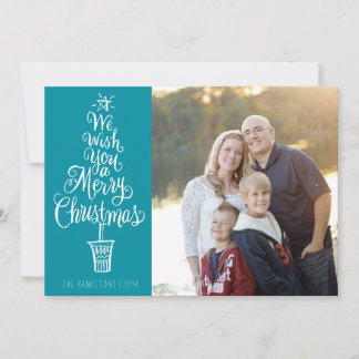 Lettered Tree Christmas Photo Greeting Card