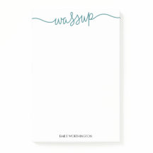 Lettered Wassup Custom Post-it® Notes (Teal)