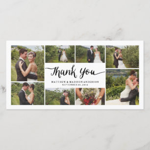 Lettered Wedding Thank You Photo Card