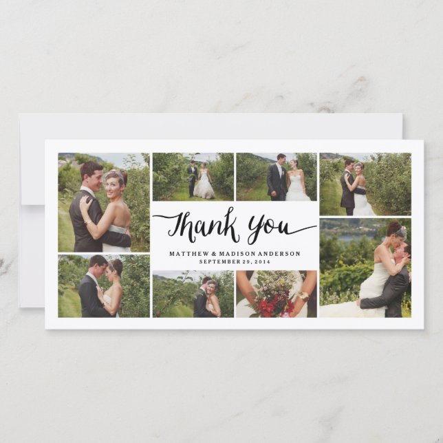 Lettered | Wedding Thank You Photo Card (Front)