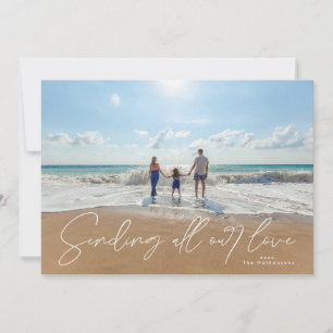 Lettered White Overlay Send Love Photo Valentine Holiday Card