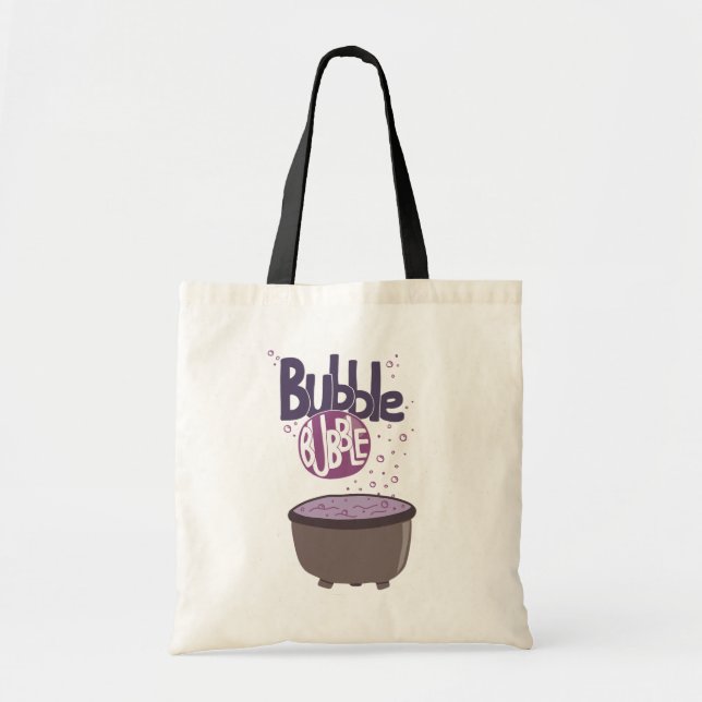 Lettered Witches Cauldron Halloween Tote Bag (Front)