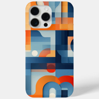 Letterforms in blue and orange iPhone 15 pro max case
