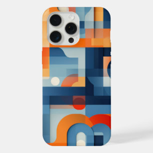 Letterforms in blue and orange iPhone 15 pro max case