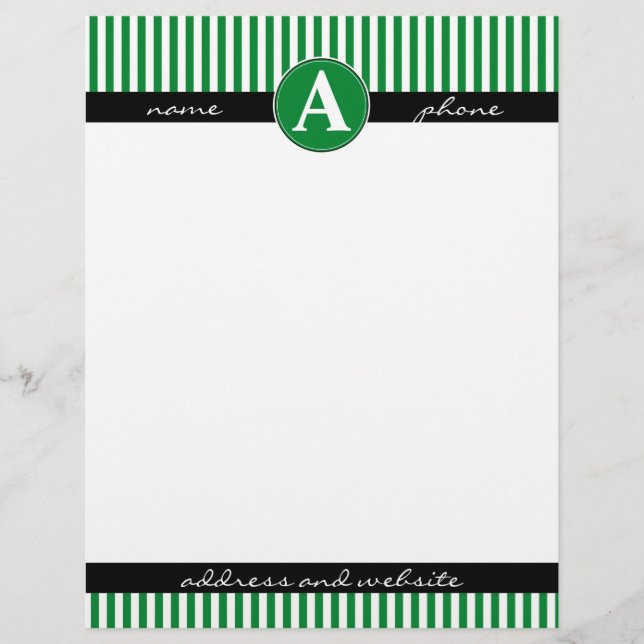 Letterhead, Custom and Monogrammed Personalised Letterhead (Front)