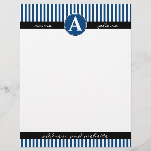 Letterhead, Custom and Monogrammed Personalised Letterhead (Front)