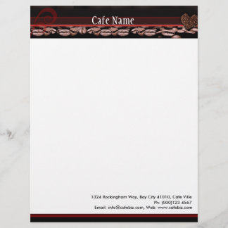 Letterhead for Cafe, Coffee Bar or Coffee Shop