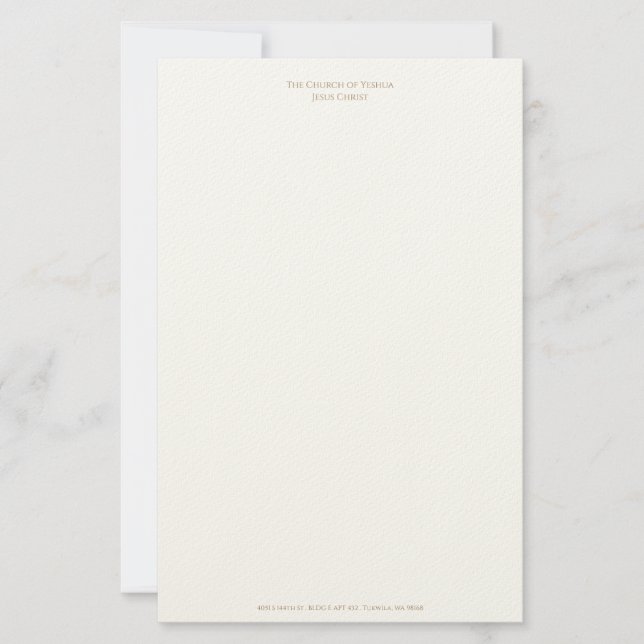 Letterhead for Church of Yeshua Jesus Christ (Front)