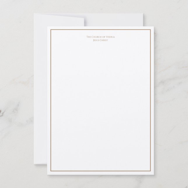 Letterhead for Church of Yeshua Jesus Christ Thank You Card (Front)
