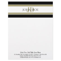 Letterhead Gold Monogram Matching Business Card
