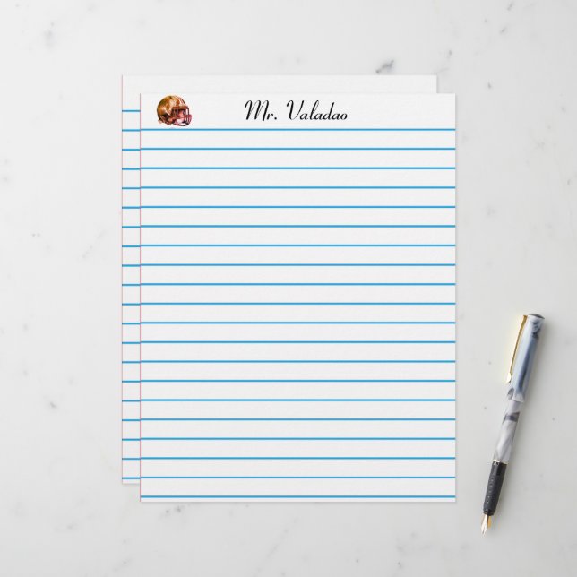 Letterhead lines for school (Front/Back In Situ)