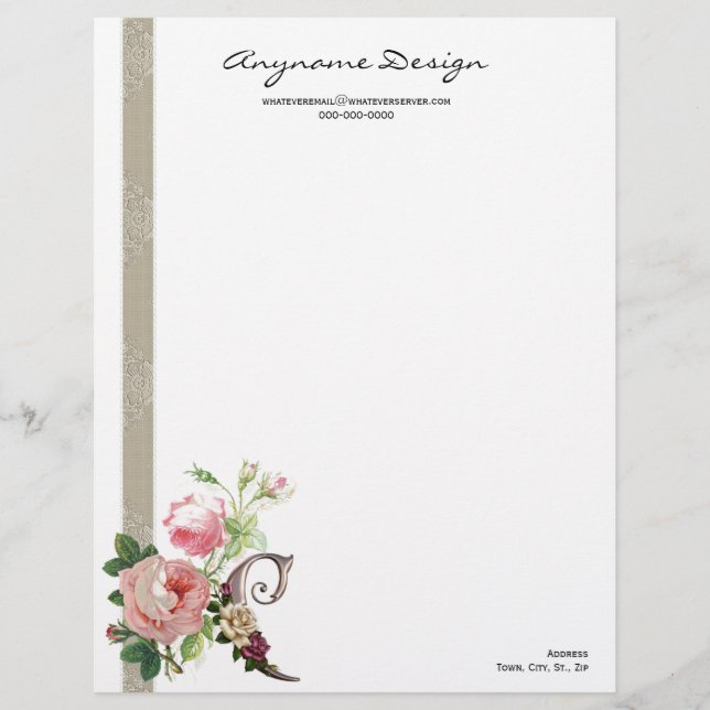 Letterhead Monogram Rose C (Front)