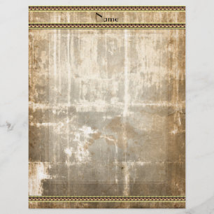 Letterhead Old Torn Paper Gold Brown Border