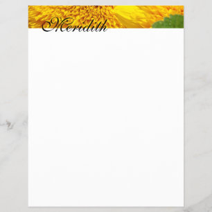 Letterhead Personalise Your Name Sunflowers Flyer