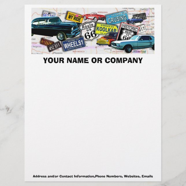 Letterhead - Route 66 Classic Cars Design (Front)