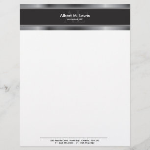 Letterhead Stationary - Professional Silver Metal