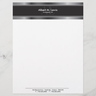 Letterhead Stationary - Professional Silver Metal