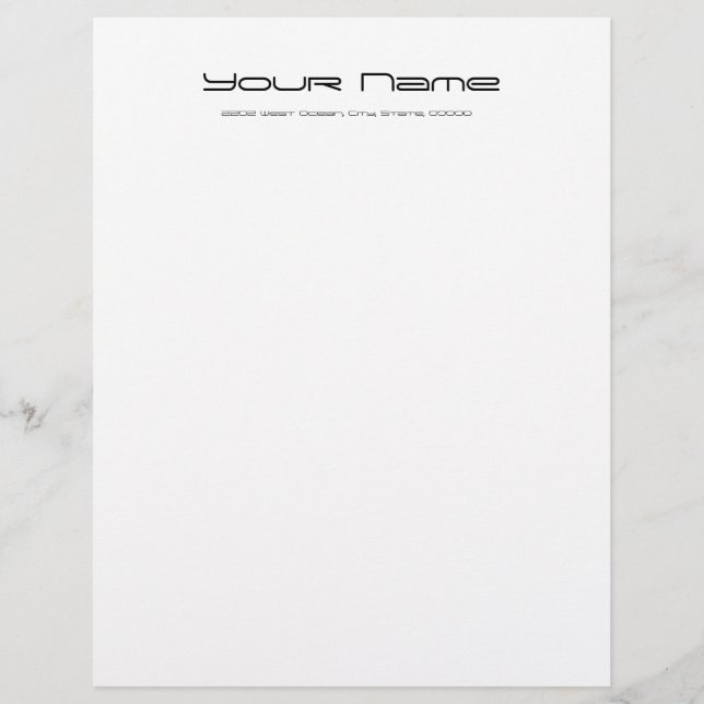 Letterhead Stationery Basic Paper/ White Design (Front)