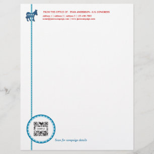 Letterhead Template Democrat Donkey