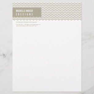 LETTERHEAD trendy bold chevron stripe taupe