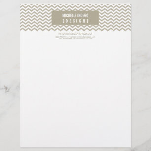 LETTERHEAD trendy bold chevron stripe taupe