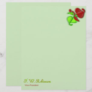 Letterhead - Two 3D Leaves with Name
