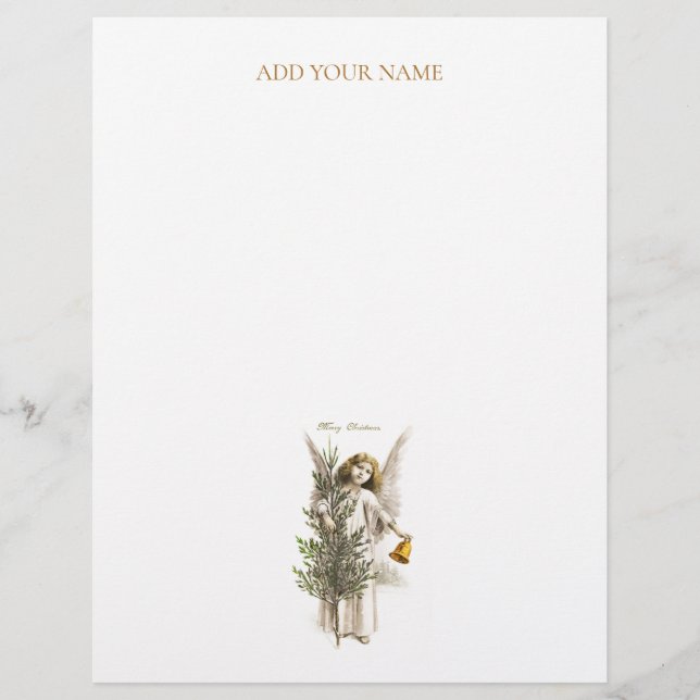 LETTERHEAD : VINTAGE CHRISTMAS ANGEL (Front)