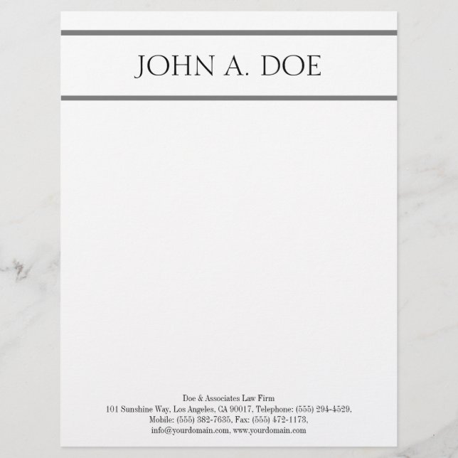 Letterhead White Silver - Matches Business Card (Front)