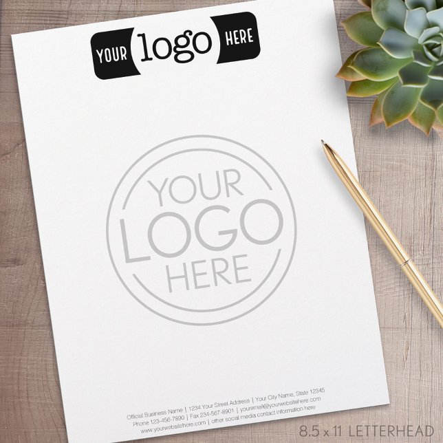 Letterhead with 2 Logos - one watermark logo (Personalized Letterhead )